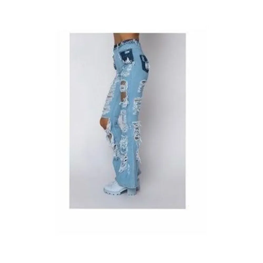 NWT~Super Distressed Aphrodite Flare Leg Denim Jeans~Tag Sz 11~Fits Like Sz 9